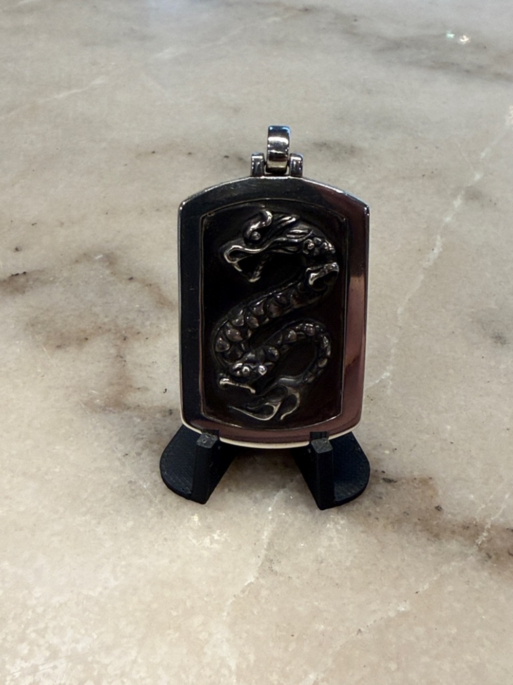 John Hardy Dragon Dog Tag Pendant Sterling Silver 925 - Picture 2 of 6